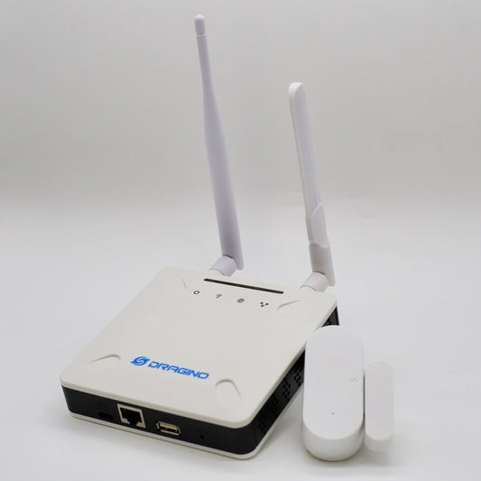 【割引セット価格】LoRaWAN ドア開閉センサー（2個）と屋内ゲートウェイ（Dragino社製、技適取得済み）